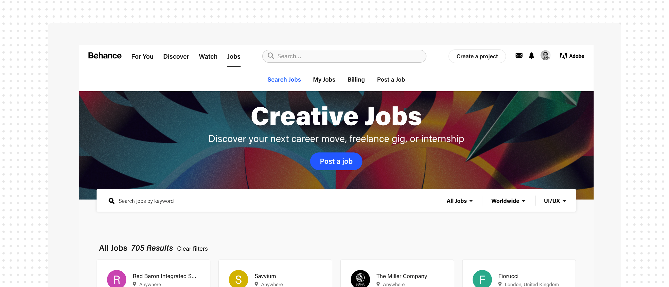 UX Job Boards - Behance