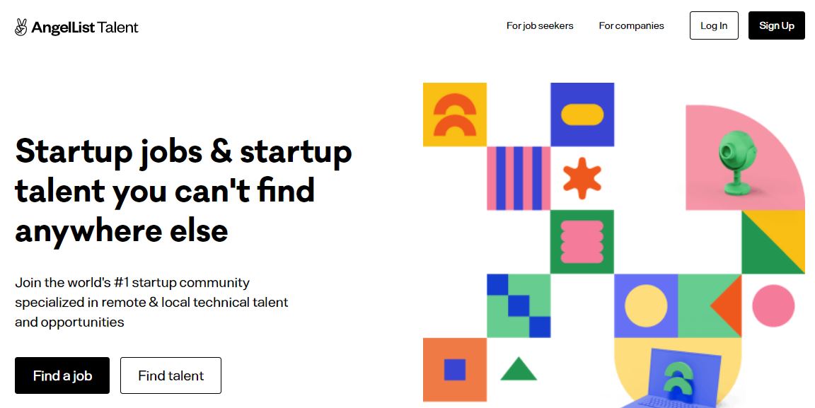 sales job boards: AngelList