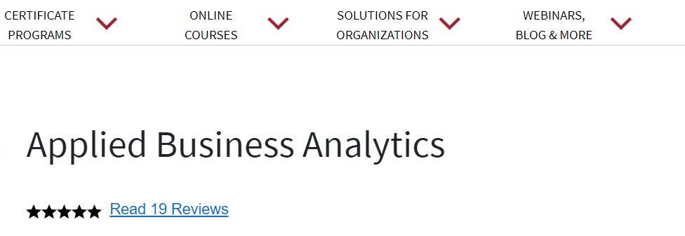 best data analytics course- MIT applied business analytics