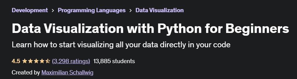 best data visualization courses- Maximilian Schallwig on Udemy