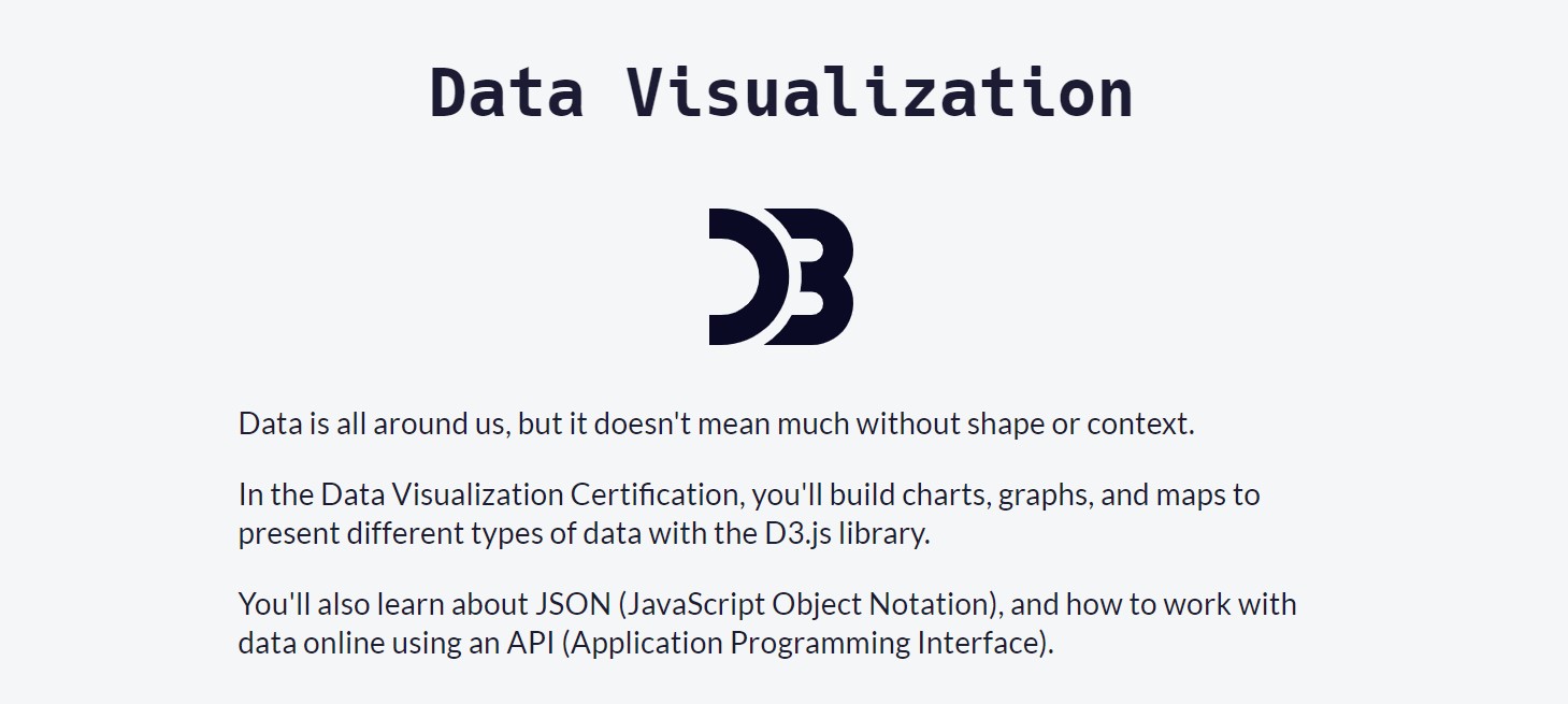 best data visualization courses- Freecodecamp