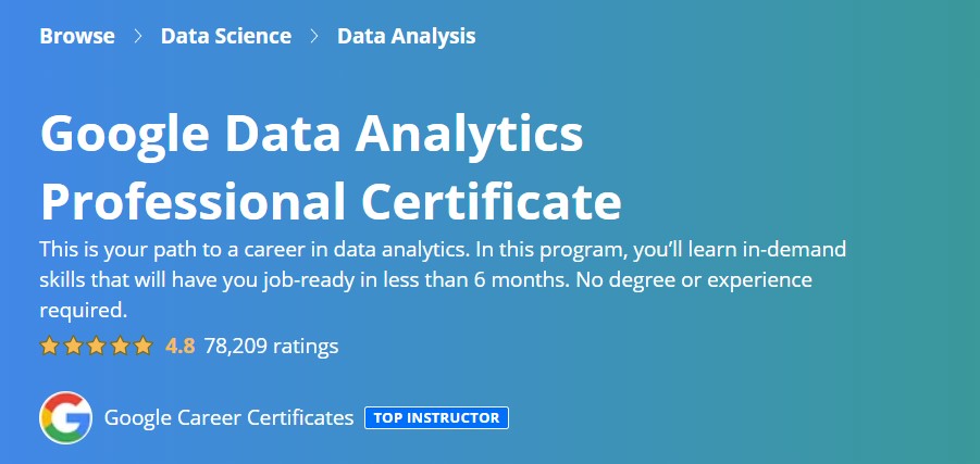 best data analytics course- google data analytics