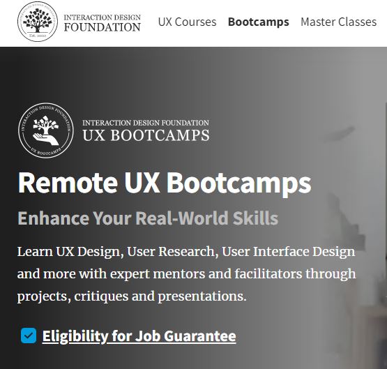 best ux bootcamp: Interaction Design Foundation (IDF)