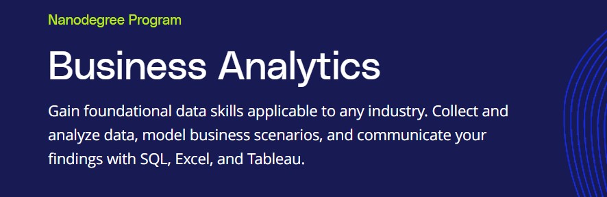 best business analytics certificates-udacity