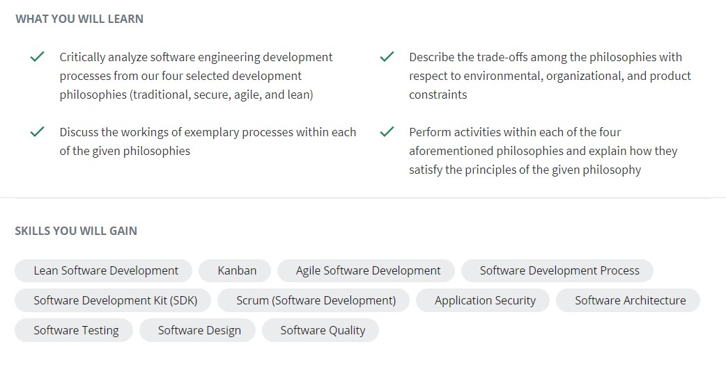 Software Development Lifecycle Specialization- Overview