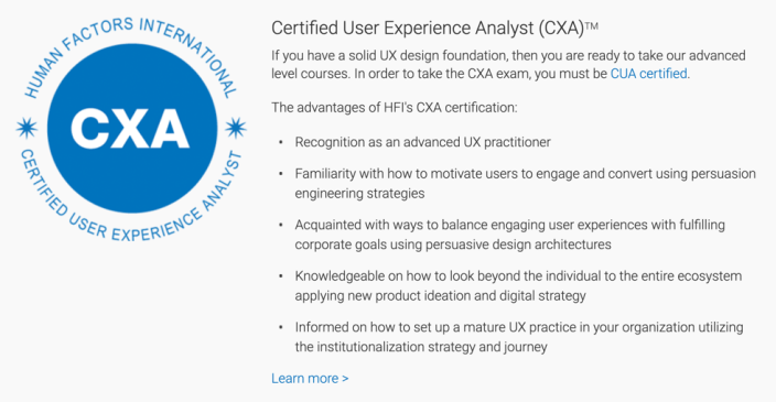 Human Factors International CXA Certification