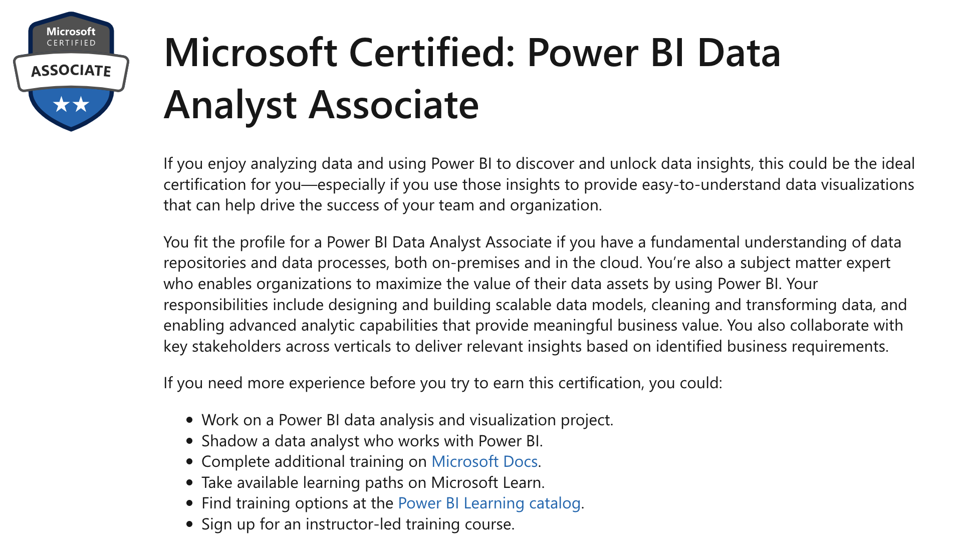 data analyst certifications: Microsoft Certified Data Analyst Associate Certification