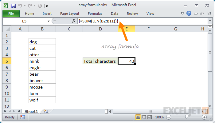 excel interview questions for data analyst - Array formula 