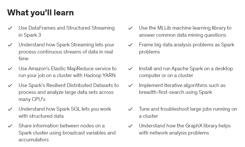 best data engineering courses Taming Big Data with Apache Spark and Python overview