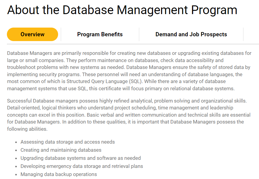 best database management courses Database Management Program on UC San Diego Division Of Extended Studies