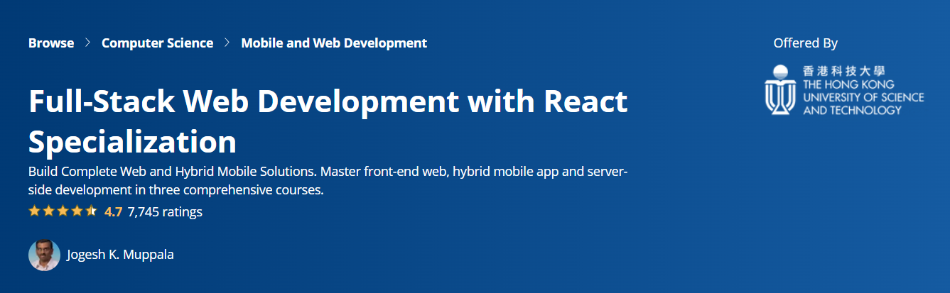 best full stack developer course The Hong Kong University of Science and Technology