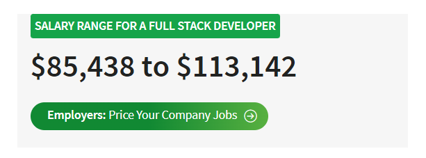 best-paying jobs in technology, Full-Stack Developer Salary