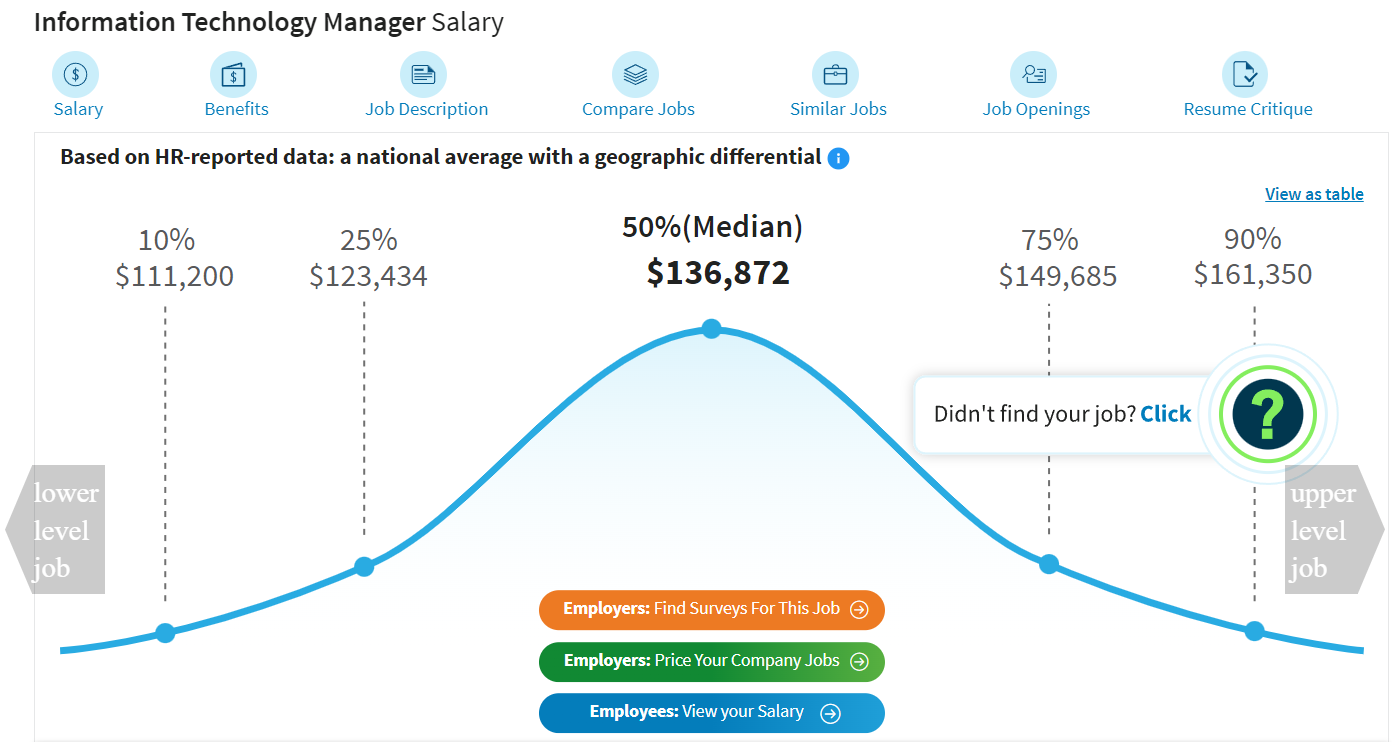 best-paying jobs in technology, IT Manager Salary