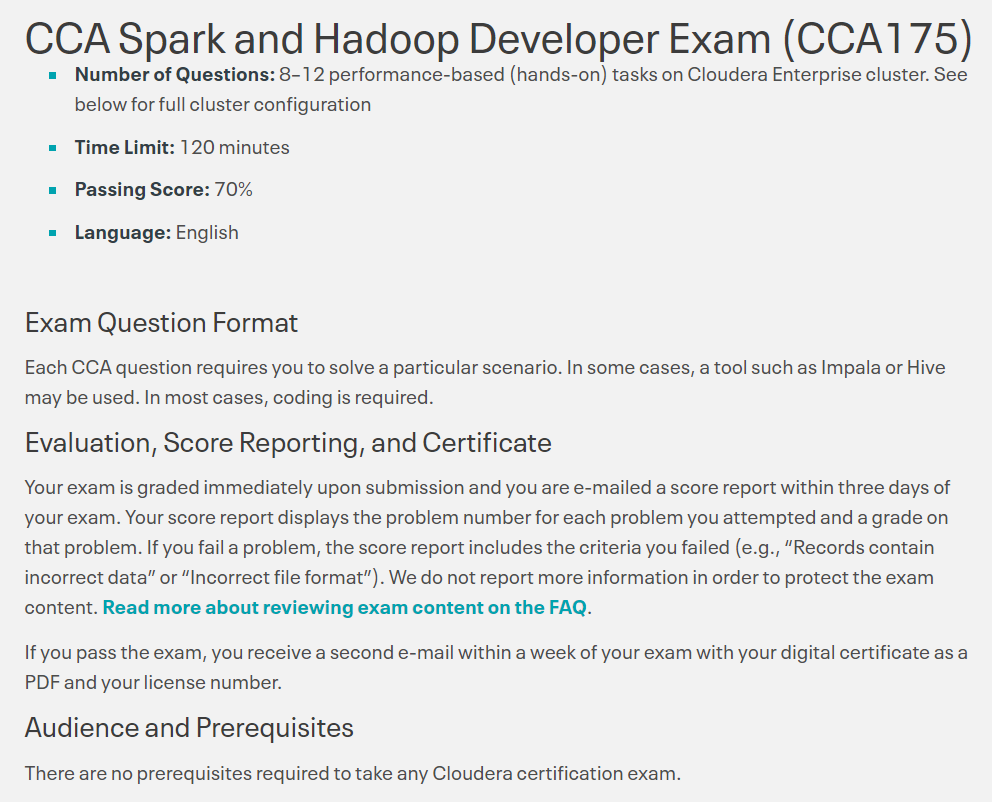 best programming certificates CCA Spark and Hadoop Developer