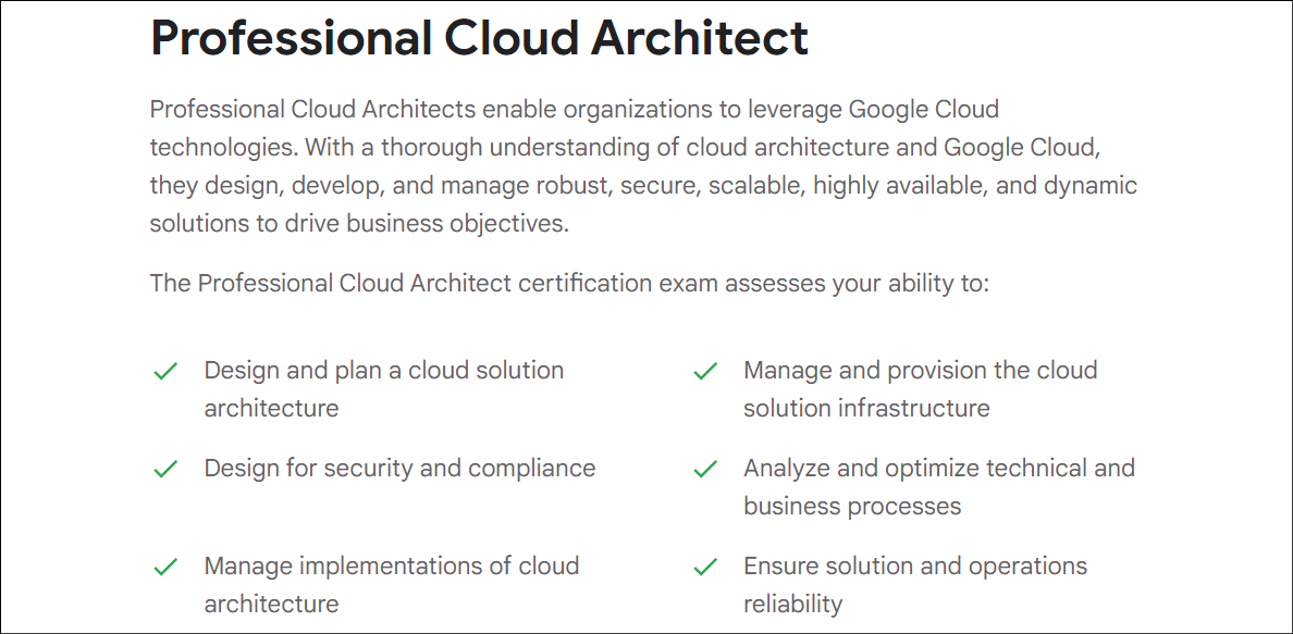 best programming certificates Google Cloud Professional Cloud Architect