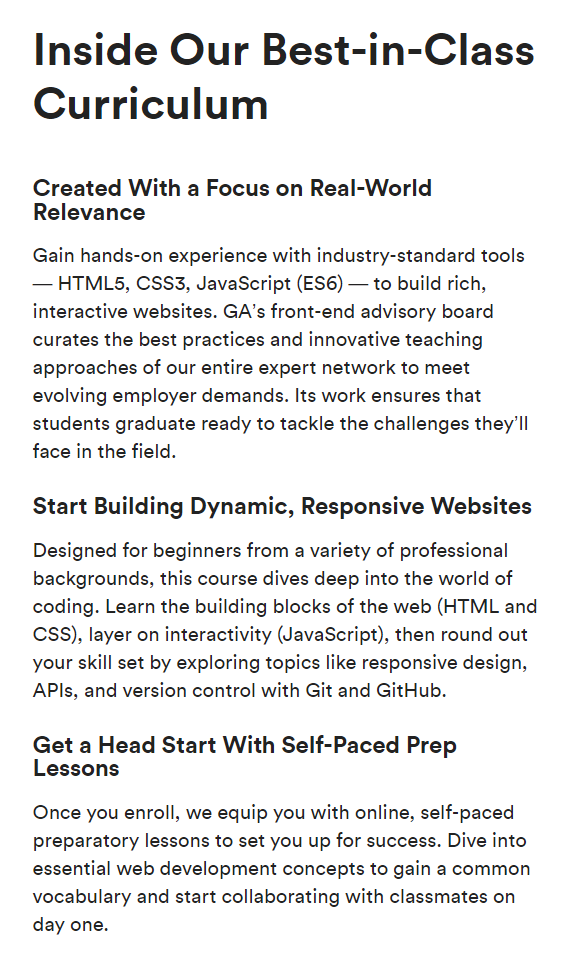 best web development bootcamp, General Assembly Front-End Web Development Course