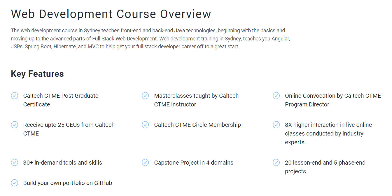 California Institute of Technology Post Graduate Program In Full Stack Web Development