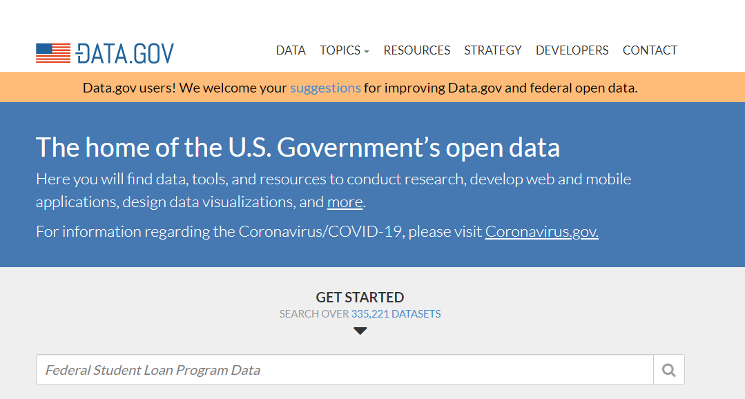 Free Government Data sets 