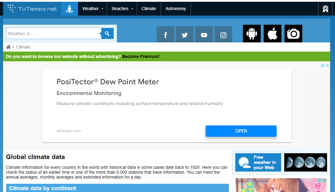 Global climate data - free data sets