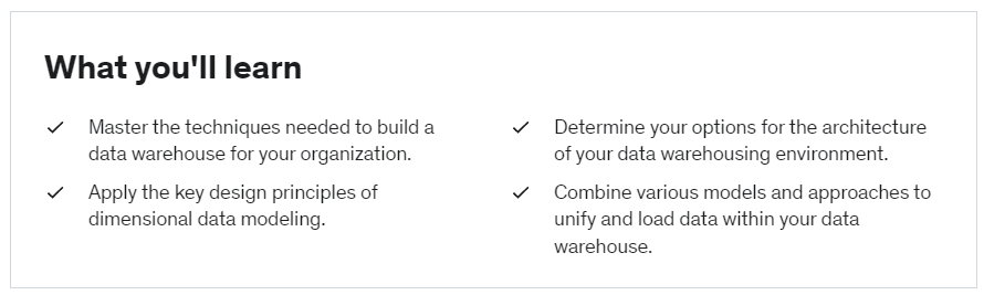 Data Warehouse Fundamentals for Beginners overview, best data engineering courses