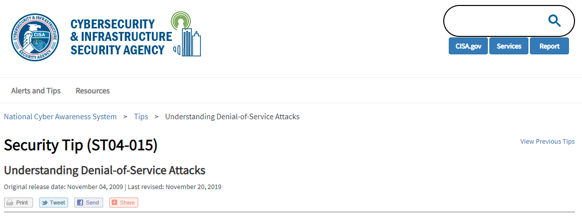 cybersecurity resources - Denial-of-Service (DOS) Attack