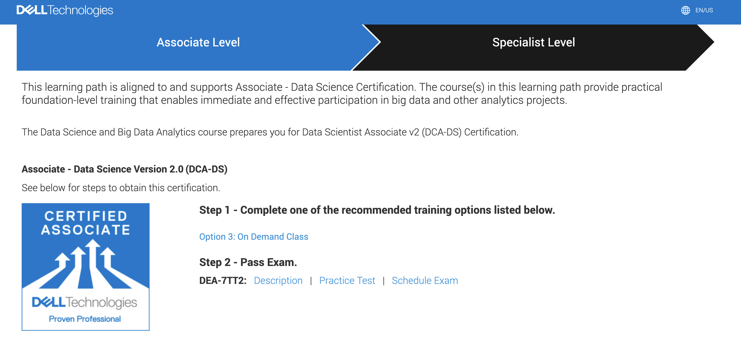 EMC Proven Professional Data Scientist Associate Certificate