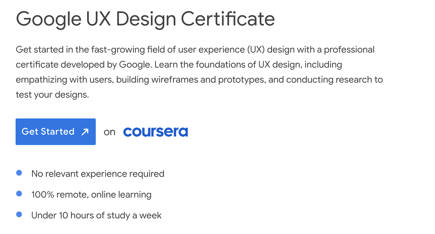 Google UX Design Certificate