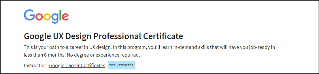 Google UX Design Professional Certificate - Coursera