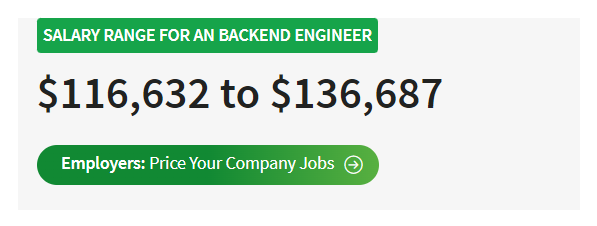 highest paying software engineering jobs, Back-End Engineer salary