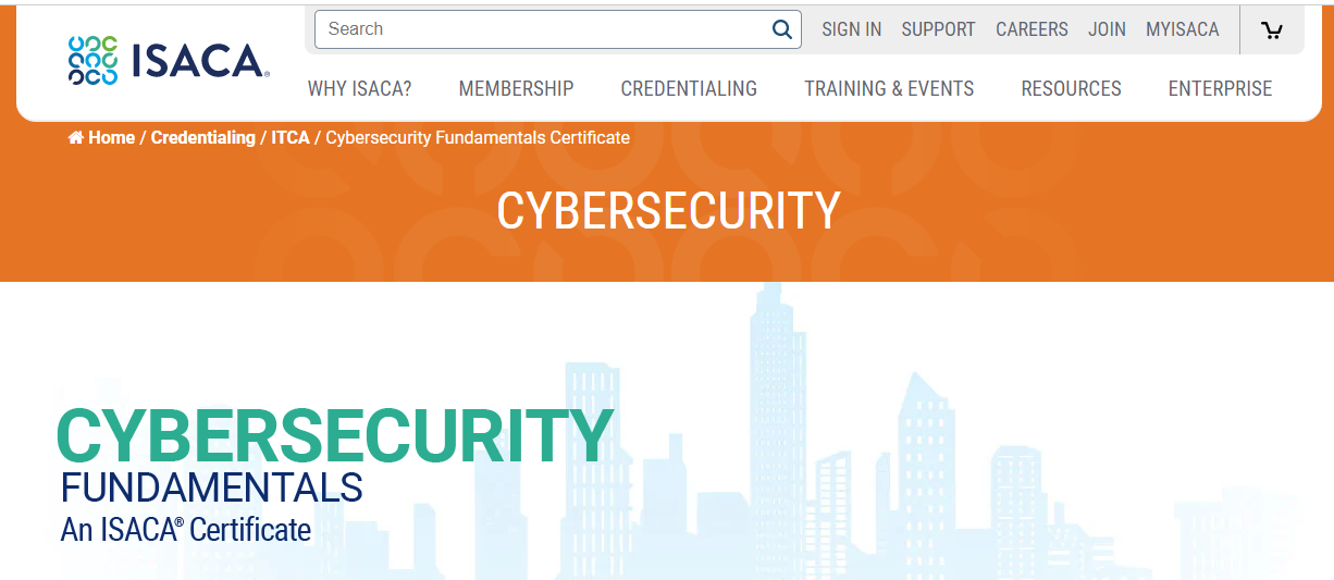 Cybersecurity Fundamentals Certificate (ISACA)