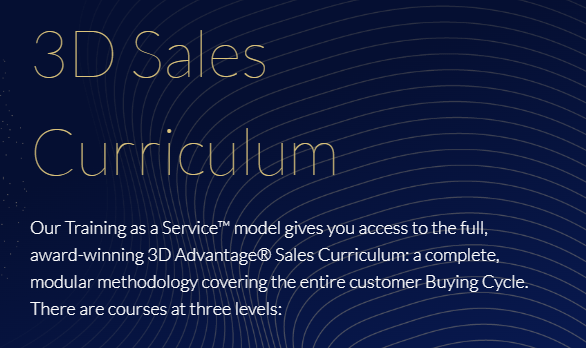 3D sales curriculum