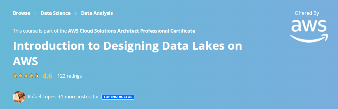 Introduction to Designing Data Lakes in AWS (Amazon), best data engineering courses