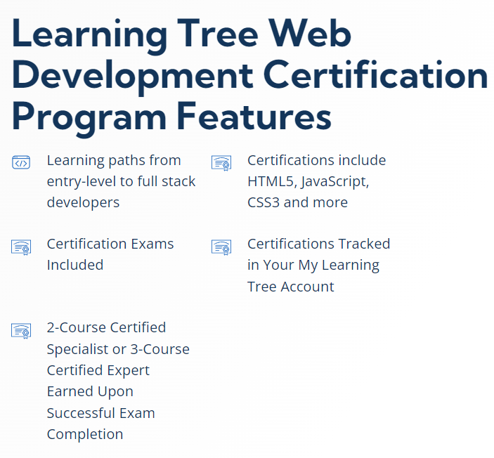 Learning Tree Web Development Certification, best web developer certification