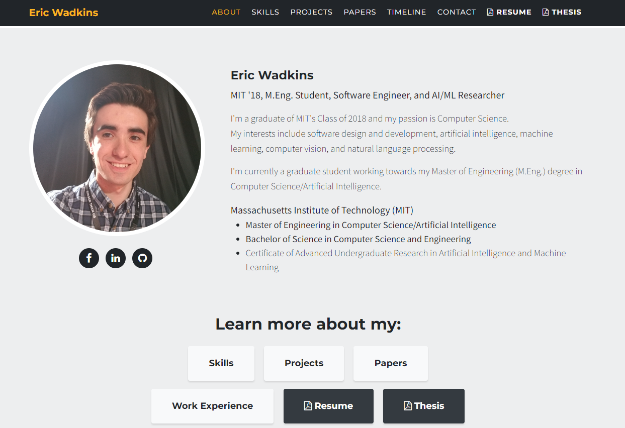 Machine Learning Portfolio Example #2 - Eric Wadkins