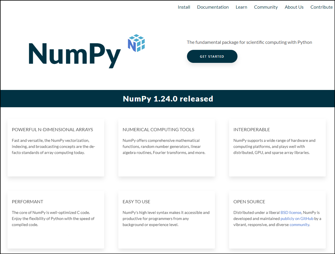 NumPy, python libraries for data science