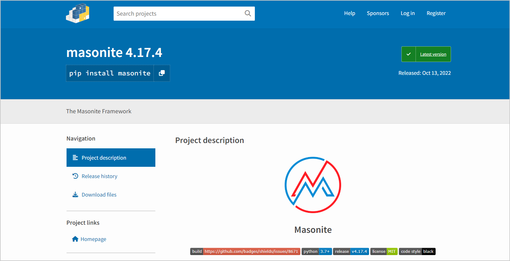 python frameworks, Masonite