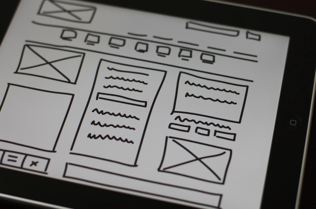 A UX wireframe