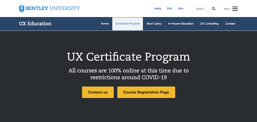 Bentley University: UX Certificate Program