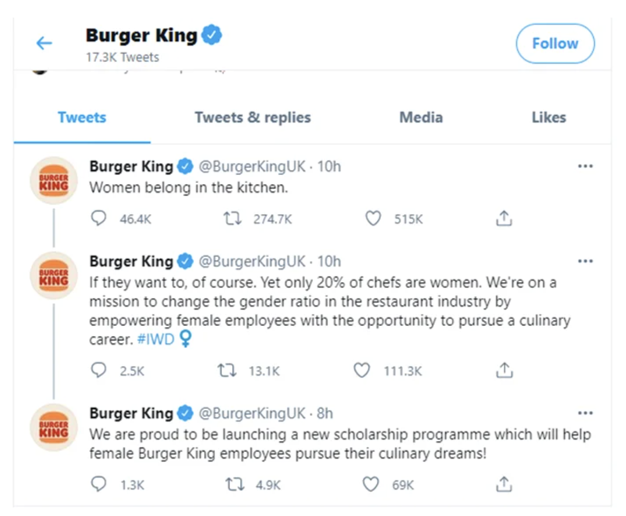 Social Media Manager skills - cpoywriting - burger king's post