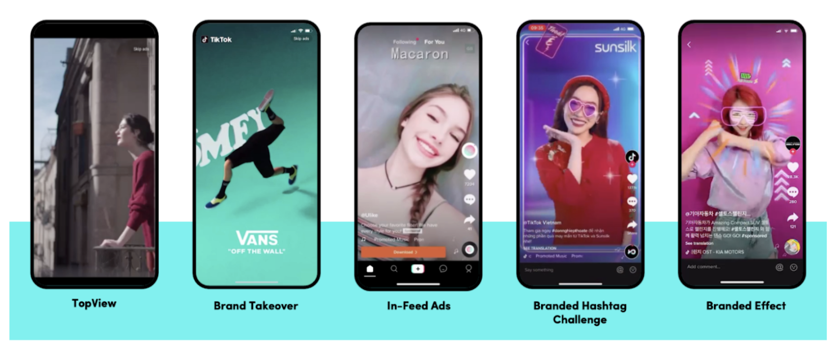 Tik Tok's range of ads format