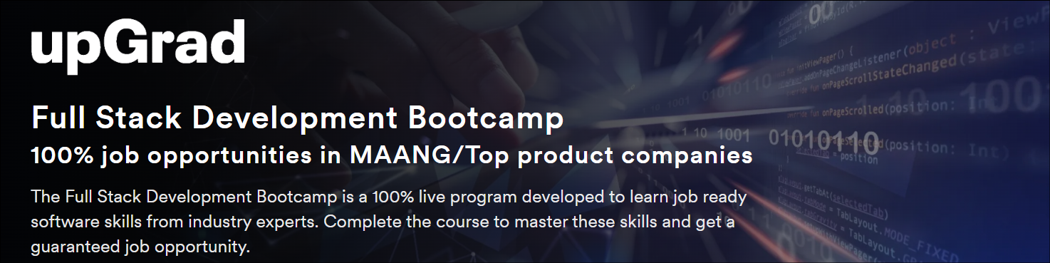 upGrad Full Stack Development Bootcamp, best full stack developer course